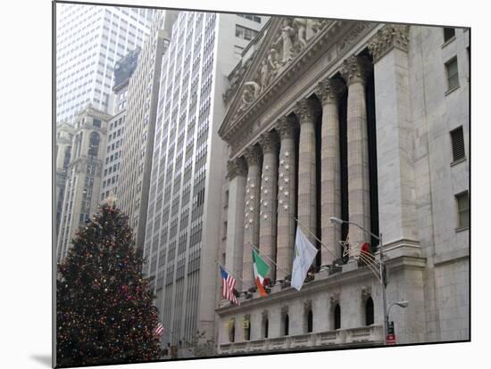 New York Stock Exchange at Christmas, New York City, New York, USA-Bill Bachmann-Mounted Photographic Print