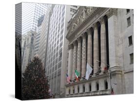 New York Stock Exchange at Christmas, New York City, New York, USA-Bill Bachmann-Stretched Canvas