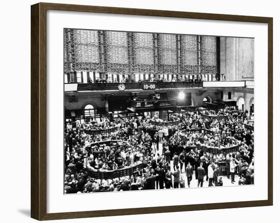 New York Stock Exchange During Heavy Trading on Oct 23, 1962-null-Framed Photo