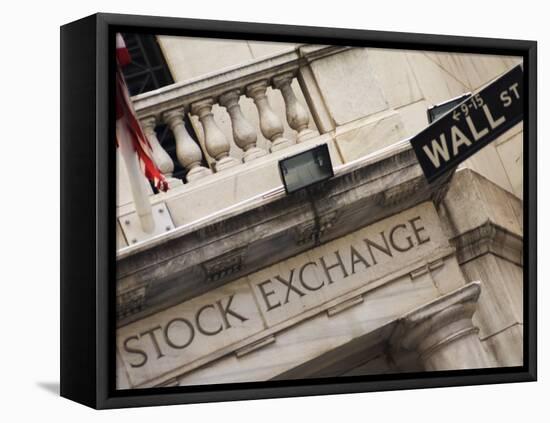 New York Stock Exchange, Wall Street, Manhattan, New York City, New York, USA-Amanda Hall-Framed Stretched Canvas