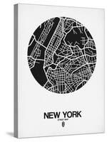 New York Street Map Black and White-NaxArt-Stretched Canvas