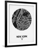 New York Street Map Black and White-NaxArt-Framed Art Print