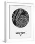 New York Street Map Black and White-NaxArt-Framed Art Print