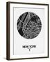 New York Street Map Black and White-NaxArt-Framed Art Print