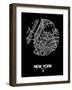 New York Street Map Black-NaxArt-Framed Art Print