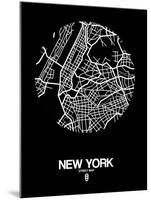 New York Street Map Black-NaxArt-Mounted Art Print