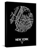 New York Street Map Black-NaxArt-Stretched Canvas