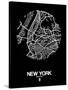 New York Street Map Black-null-Stretched Canvas