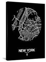 New York Street Map Black-null-Stretched Canvas