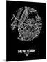 New York Street Map Black-null-Mounted Art Print