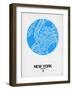 New York Street Map Blue-null-Framed Art Print