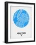 New York Street Map Blue-null-Framed Art Print