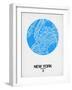 New York Street Map Blue-null-Framed Art Print