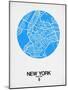 New York Street Map Blue-null-Mounted Art Print