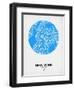 New York Street Map Blue-null-Framed Art Print