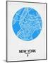 New York Street Map Blue-null-Mounted Art Print