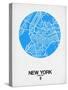 New York Street Map Blue-null-Stretched Canvas