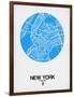 New York Street Map Blue-NaxArt-Framed Art Print