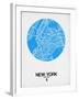 New York Street Map Blue-NaxArt-Framed Art Print