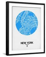 New York Street Map Blue-NaxArt-Framed Art Print