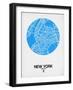 New York Street Map Blue-NaxArt-Framed Art Print