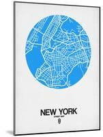 New York Street Map Blue-NaxArt-Mounted Art Print