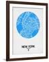 New York Street Map Blue-NaxArt-Framed Art Print