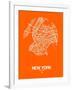 New York Street Map Orange-NaxArt-Framed Art Print