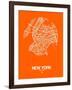 New York Street Map Orange-NaxArt-Framed Art Print