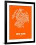 New York Street Map Orange-NaxArt-Framed Art Print