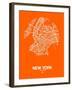 New York Street Map Orange-NaxArt-Framed Art Print