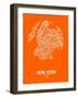 New York Street Map Orange-NaxArt-Framed Art Print