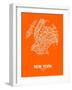 New York Street Map Orange-NaxArt-Framed Art Print