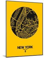 New York Street Map Yellow-null-Mounted Art Print