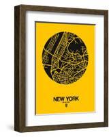 New York Street Map Yellow-null-Framed Art Print