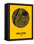 New York Street Map Yellow-null-Framed Stretched Canvas