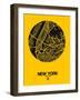 New York Street Map Yellow-NaxArt-Framed Art Print