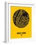 New York Street Map Yellow-NaxArt-Framed Art Print