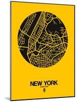 New York Street Map Yellow-NaxArt-Mounted Art Print