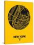 New York Street Map Yellow-NaxArt-Stretched Canvas