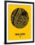 New York Street Map Yellow-NaxArt-Framed Art Print