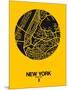New York Street Map Yellow-NaxArt-Mounted Art Print