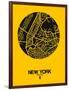 New York Street Map Yellow-NaxArt-Framed Art Print