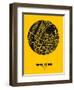 New York Street Map Yellow-NaxArt-Framed Art Print