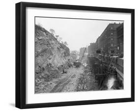 New York Subway Construction 129Th St.-null-Framed Photographic Print