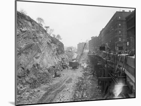 New York Subway Construction 129Th St.-null-Mounted Photographic Print