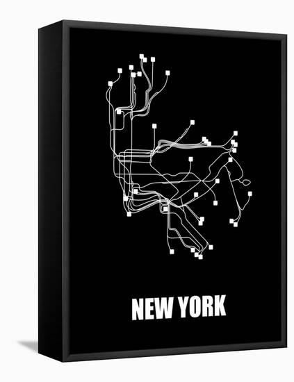 New York Subway Map III-null-Framed Stretched Canvas