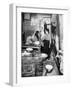 New York Tenement Apartment with a Mother and Her Two Children, 1910-null-Framed Photo