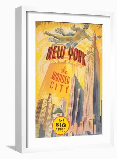 New York, the Wonder City, Skyscrapers-null-Framed Art Print