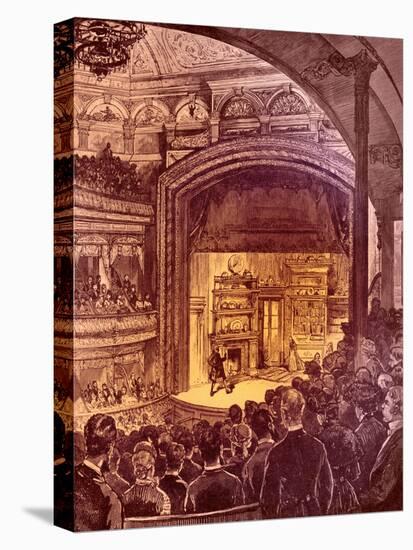 New York theatre interior 1882-Charles Graham-Stretched Canvas